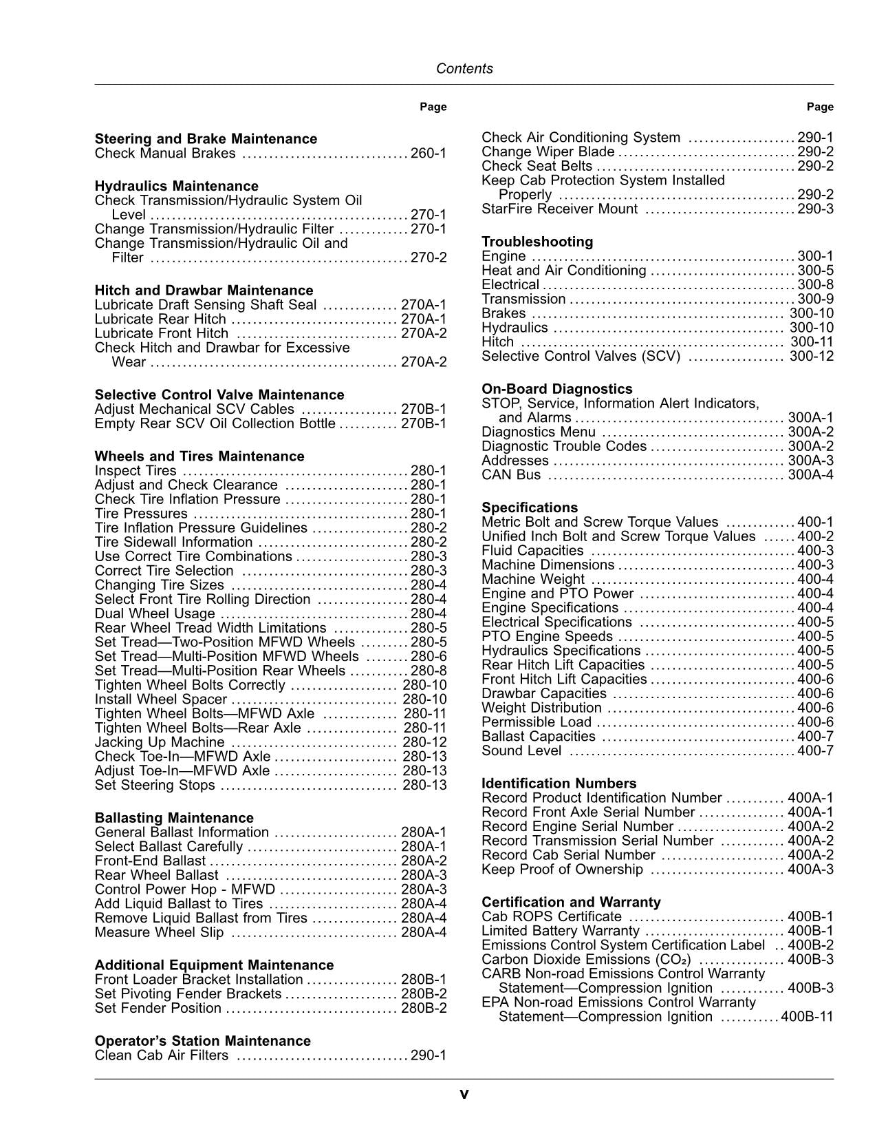 JOHN DEERE 5090M 5100M 5115M 5125M TRAKTOR-BETRIEBSHANDBUCH