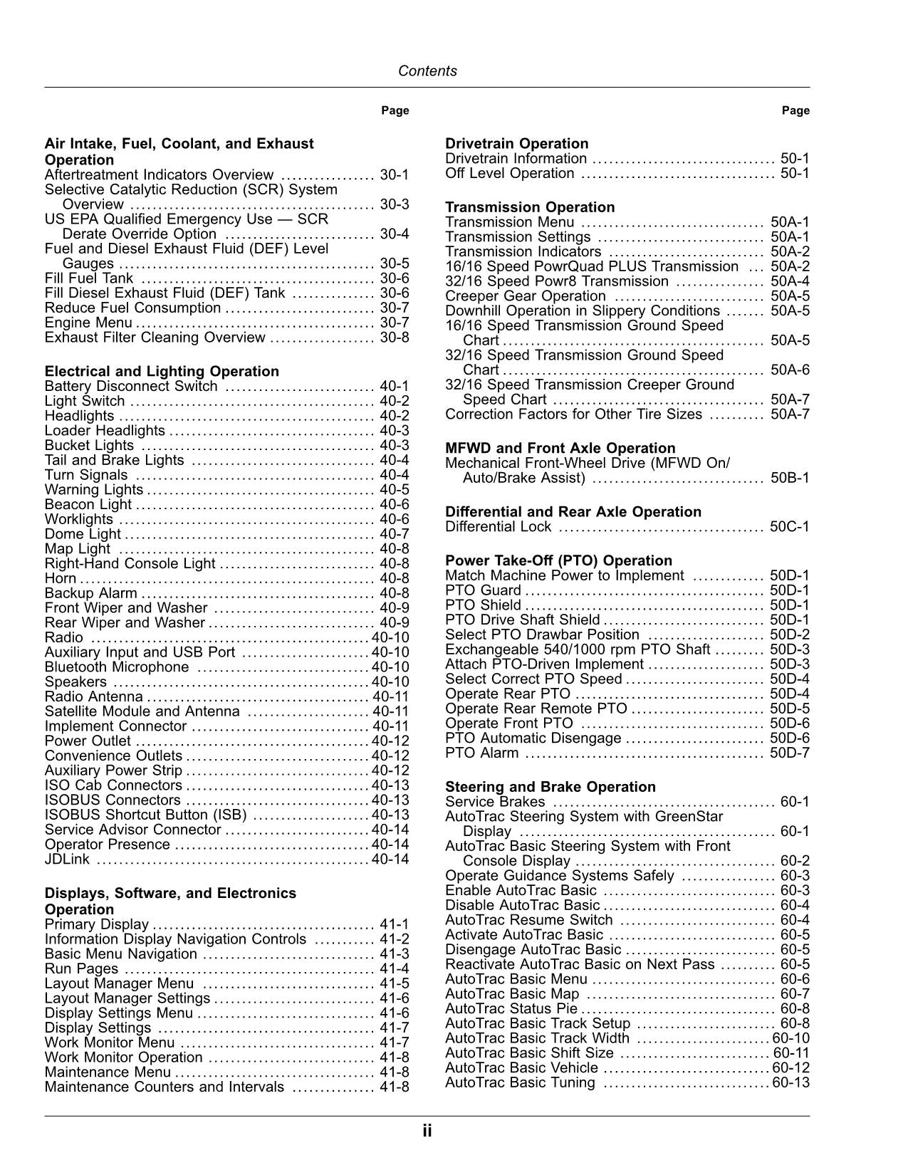 JOHN DEERE 5090M 5100M 5115M 5125M TRAKTOR-BETRIEBSHANDBUCH