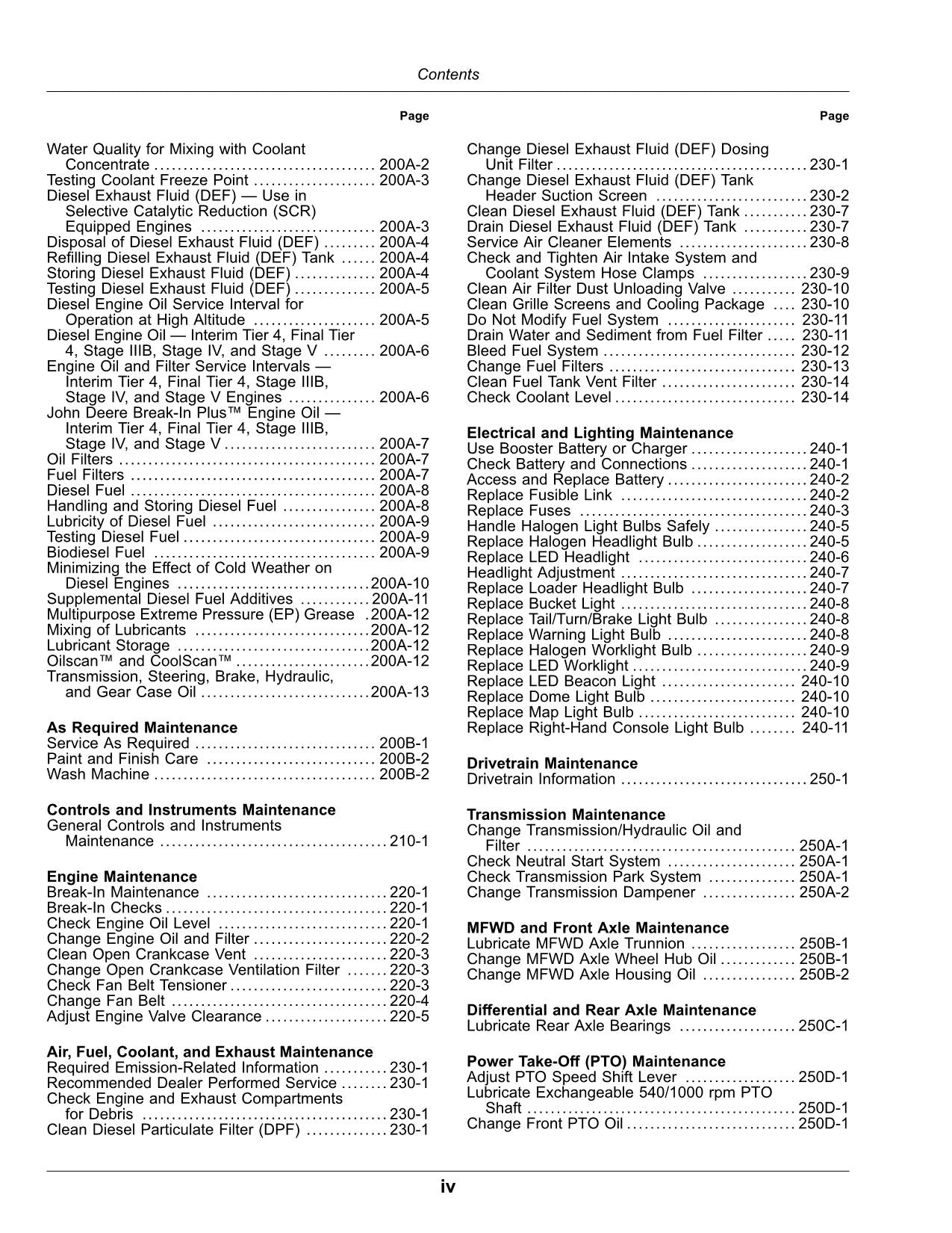 JOHN DEERE 5090M 5100M 5115M 5125M TRAKTOR-BETRIEBSHANDBUCH