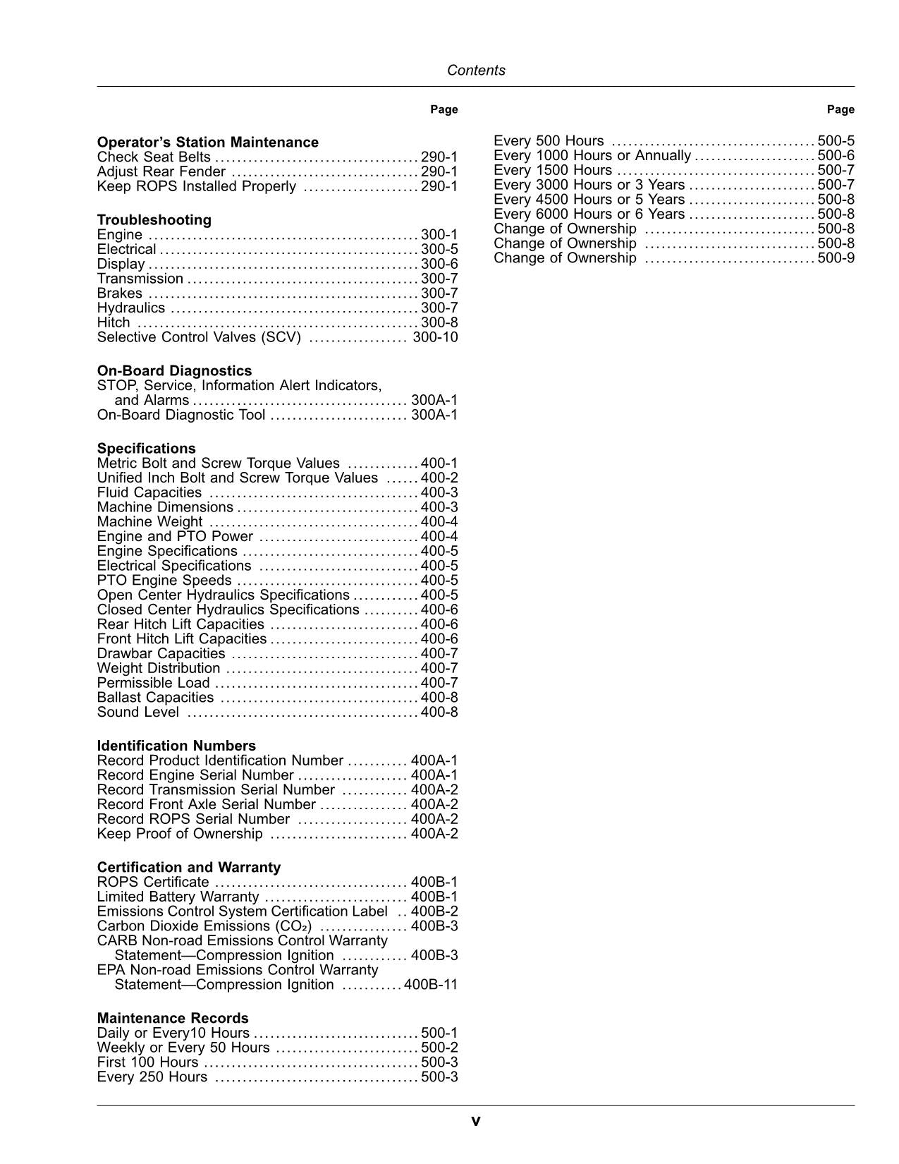 JOHN DEERE 5100ML 5115ML 5125ML TRACTOR OPERATORS MANUAL