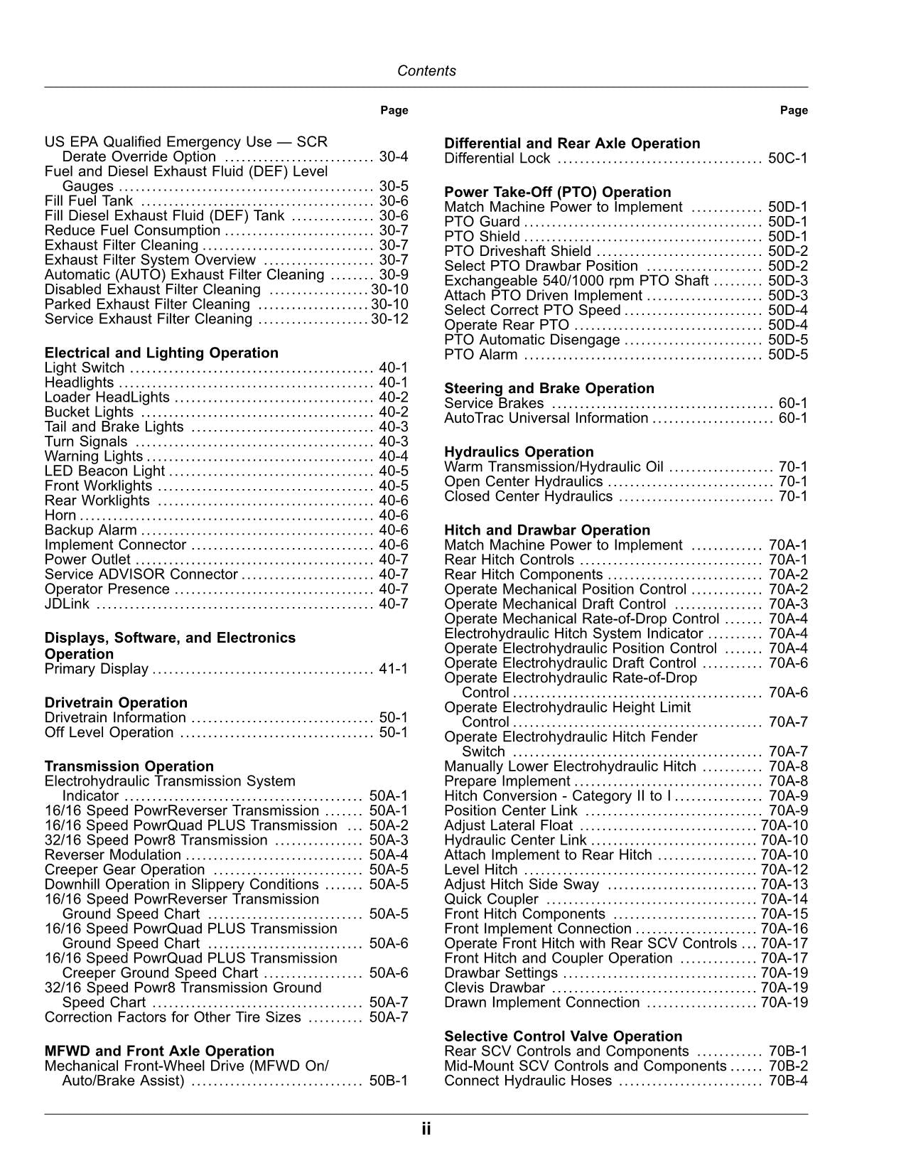 JOHN DEERE 5100ML 5115ML 5125ML TRACTOR OPERATORS MANUAL