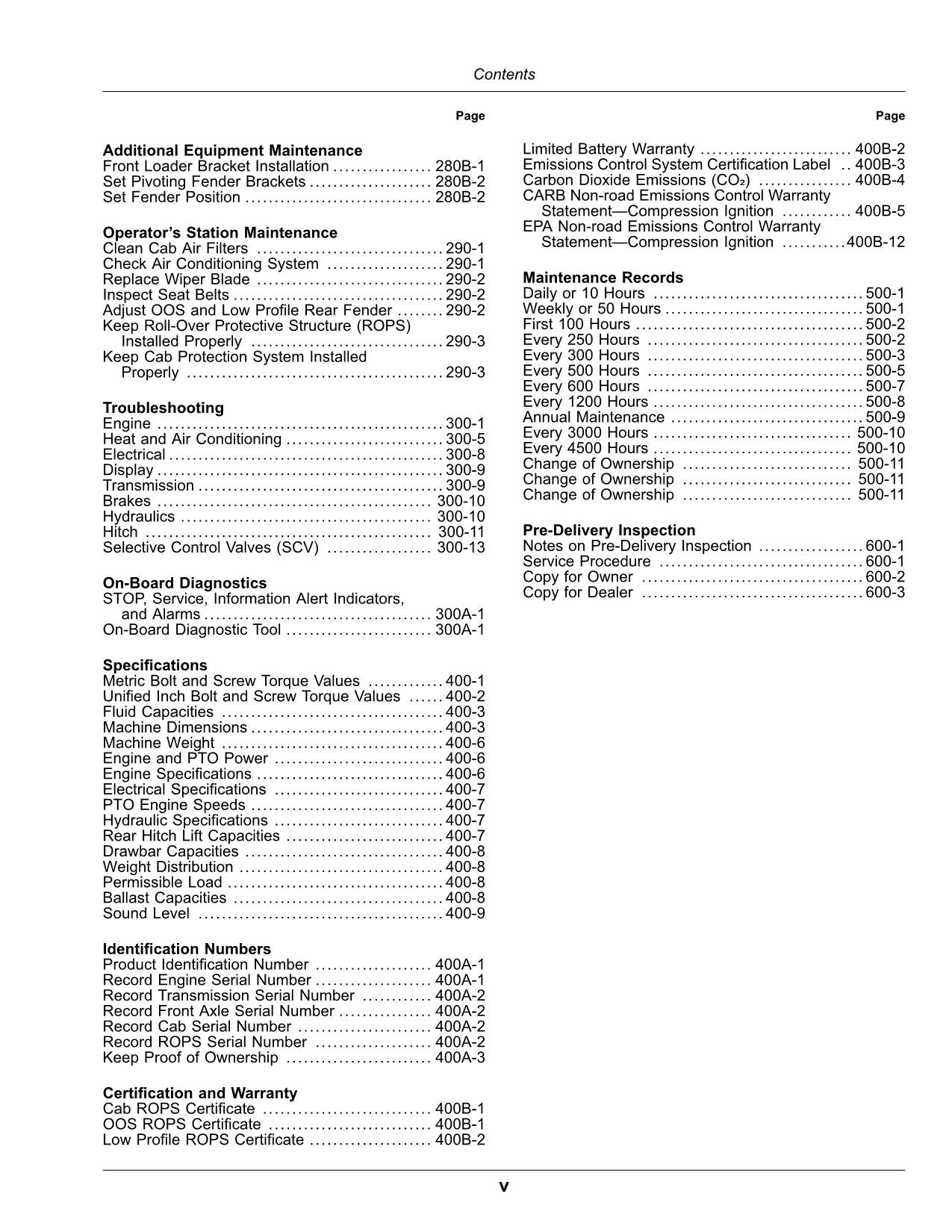 JOHN DEERE 5090E 5090EL 5100E TRACTOR OPERATORS MANUAL #1