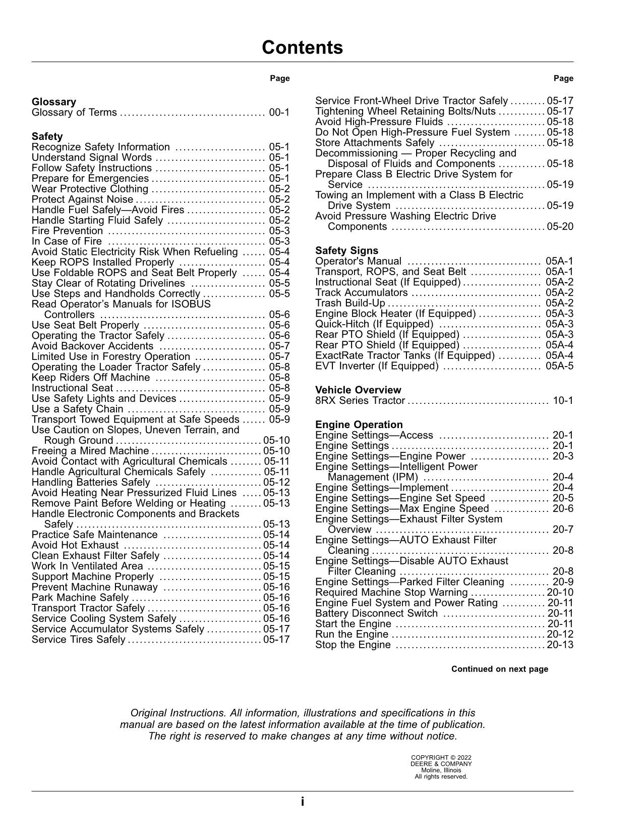 JOHN DEERE 8RX 410 310 370 340 TRACTOR OPERATORS MANUAL #5