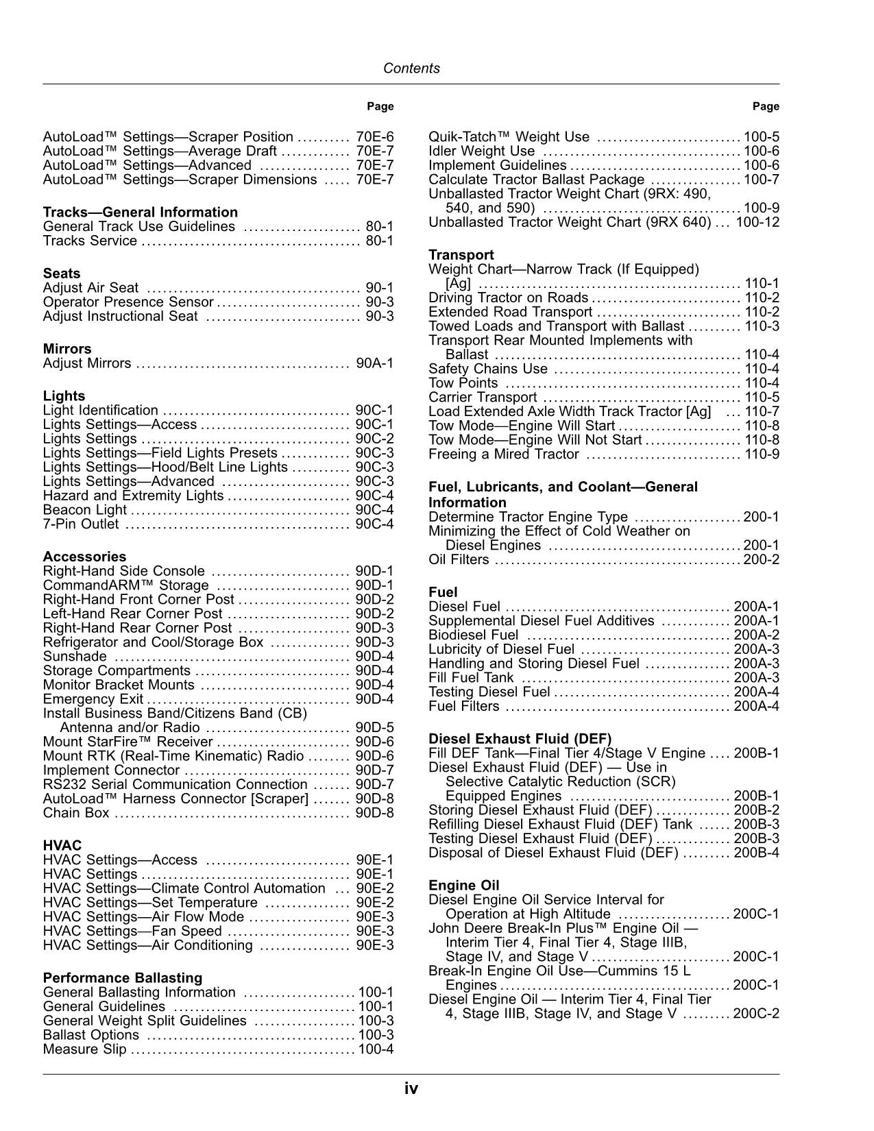 JOHN DEERE 9RX 440 490 540 590 640 TRACTOR OPERATORS MANUAL #2