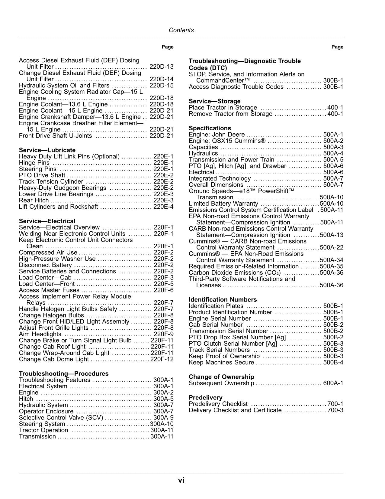 JOHN DEERE 9RX 440 490 540 590 640 TRACTOR OPERATORS MANUAL #2