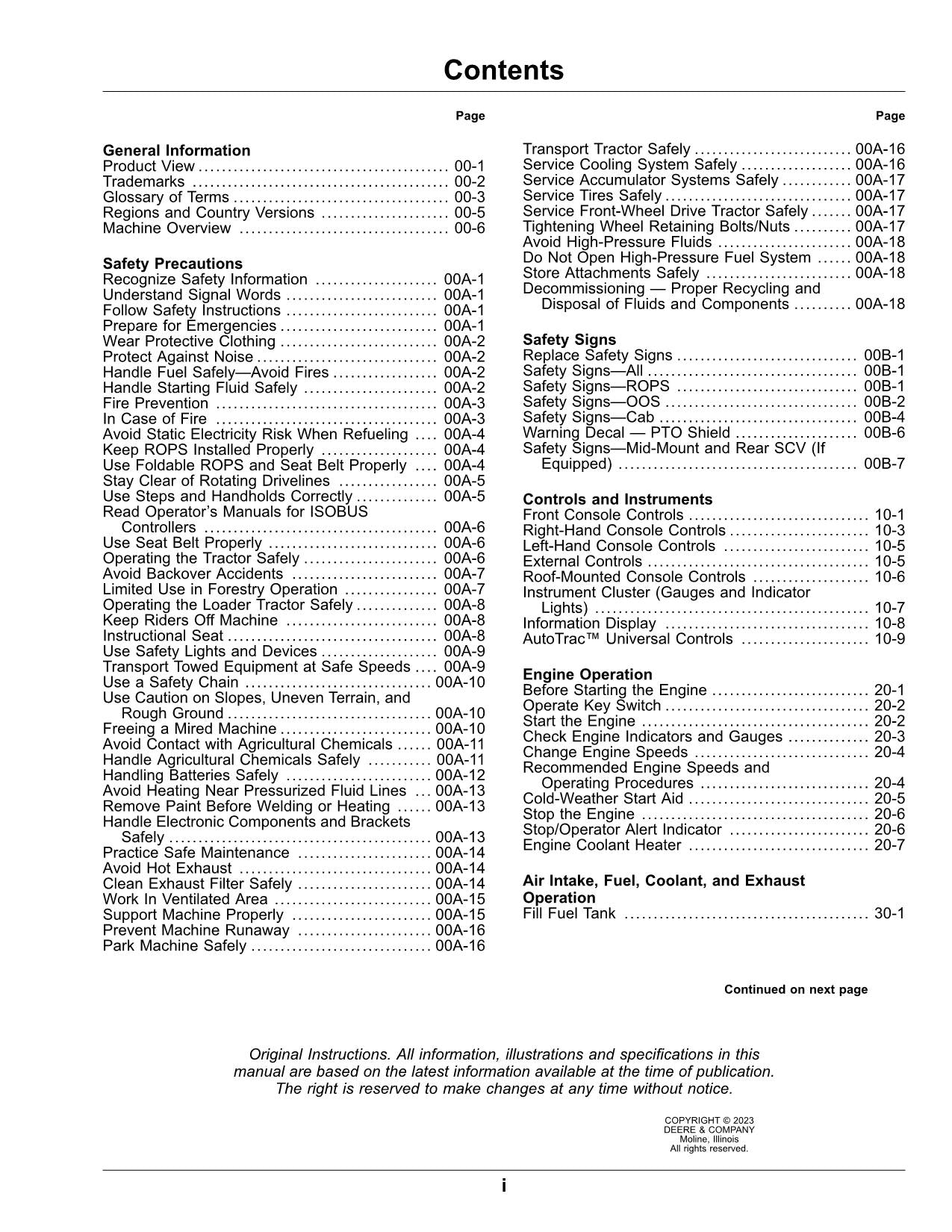 JOHN DEERE 5075EN TRACTOR OPERATORS MANUAL