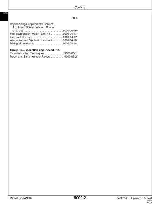 JOHN DEERE 848G 660D SKIDDER OPERATION TEST SERVICE MANUAL