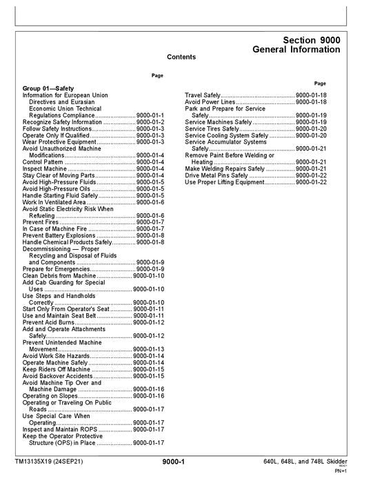 JOHN DEERE 640L 648L 748L SKIDDER-BETRIEBSTEST-SERVICEHANDBUCH Nr. 2