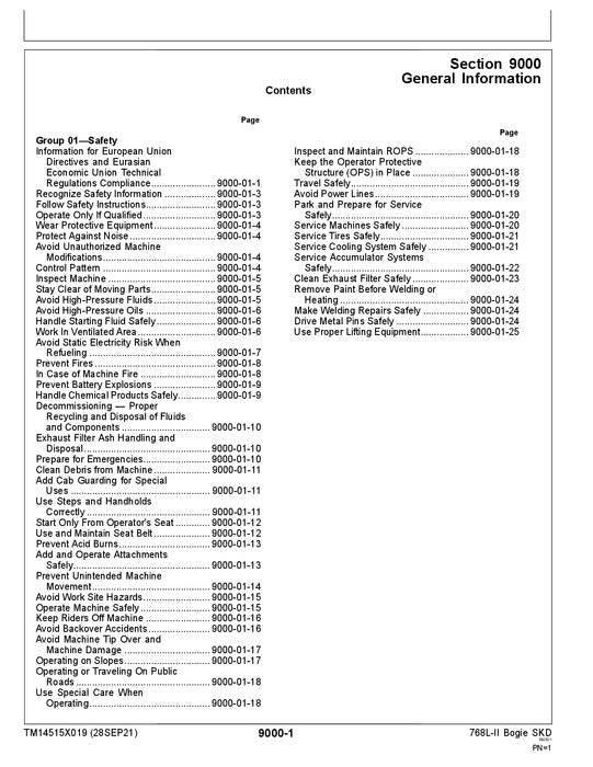 JOHN DEERE 768L-II SKIDDER OPERATION TEST SERVICE MANUAL