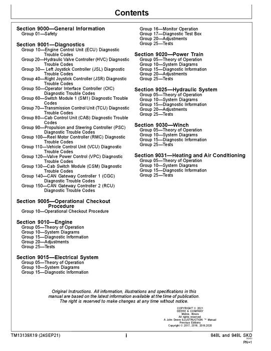 JOHN DEERE 848L 948L SKIDDER OPERATION TEST SERVICE MANUAL #2