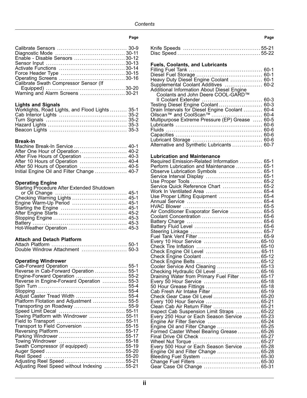 JOHN DEERE W150 WINDROWER OPERATORS MANUAL #1