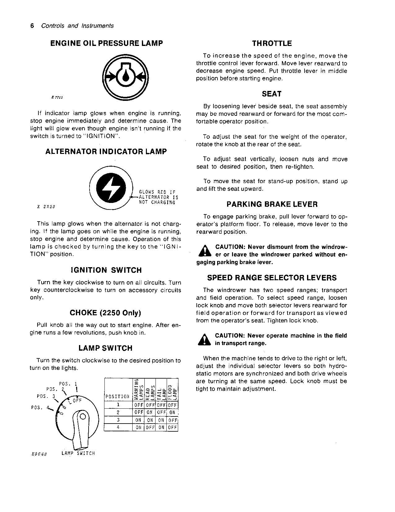 JOHN DEERE 2250 2270 220 WINDROWER OPERATORS MANUAL #1