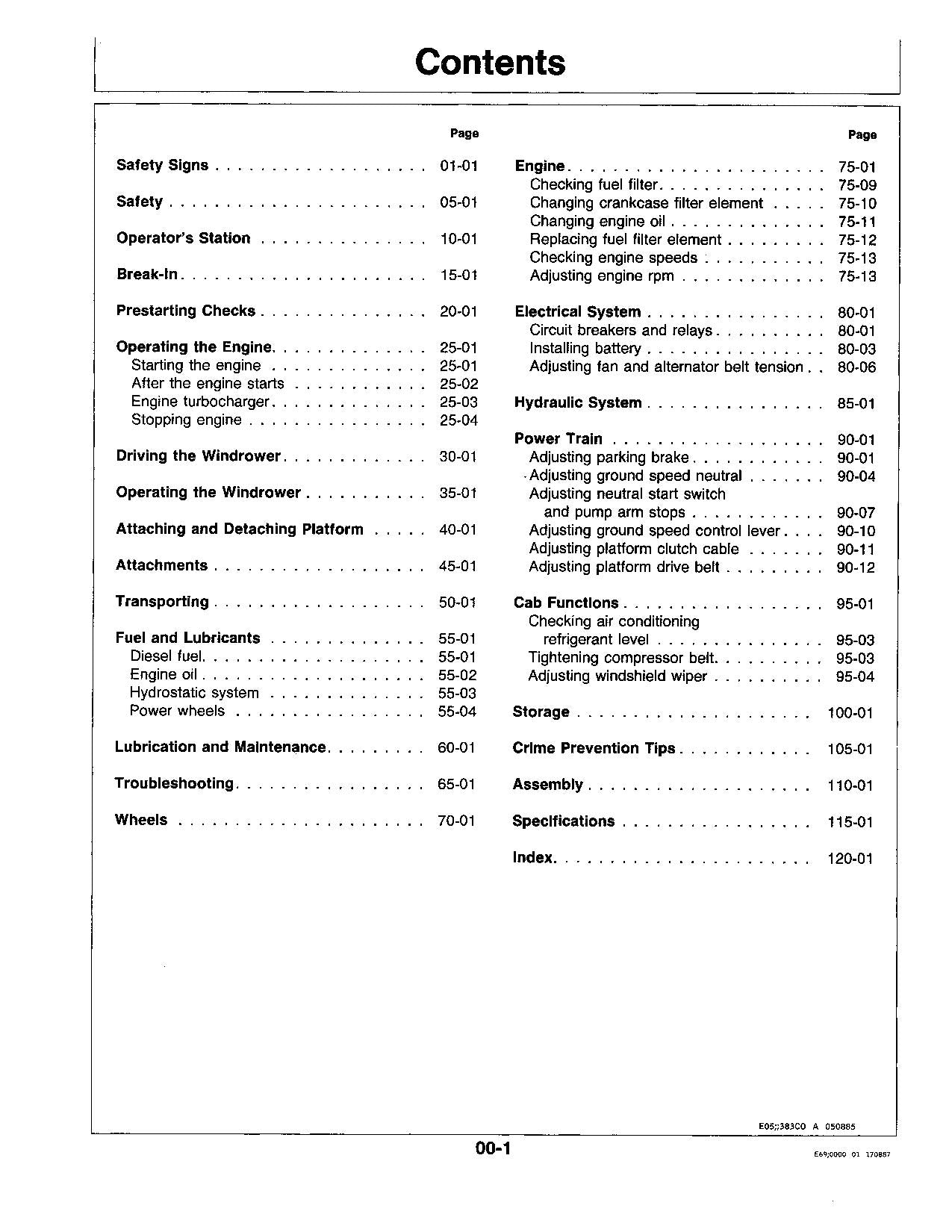 JOHN DEERE 3430 3830 WINDROWER OPERATORS MANUAL #1