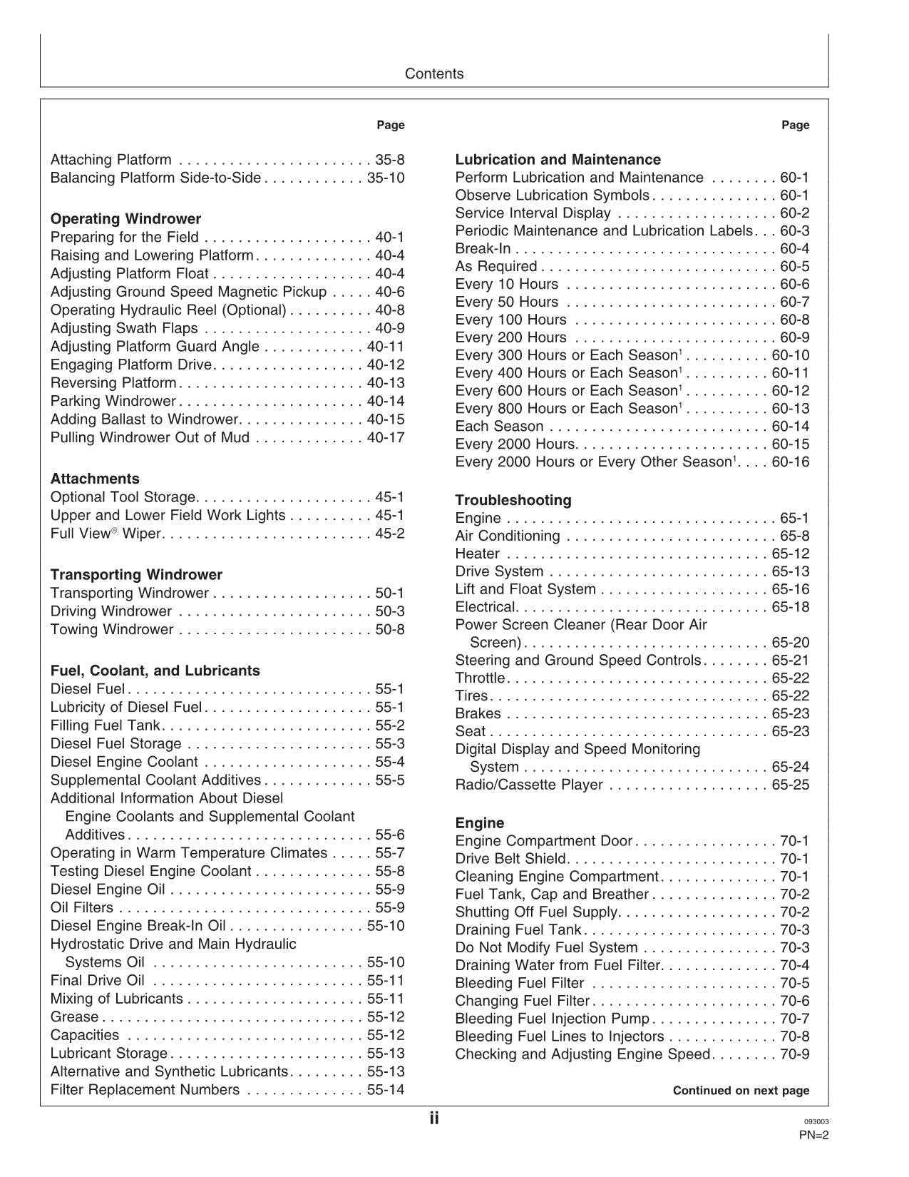 JOHN DEERE 4895 WINDROWER OPERATORS MANUAL #3