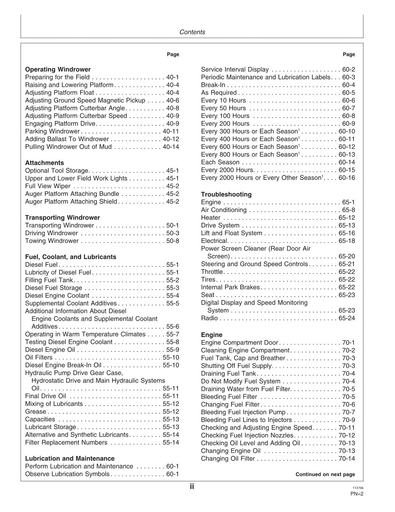 JOHN DEERE 4995 WINDROWER OPERATORS MANUAL #5