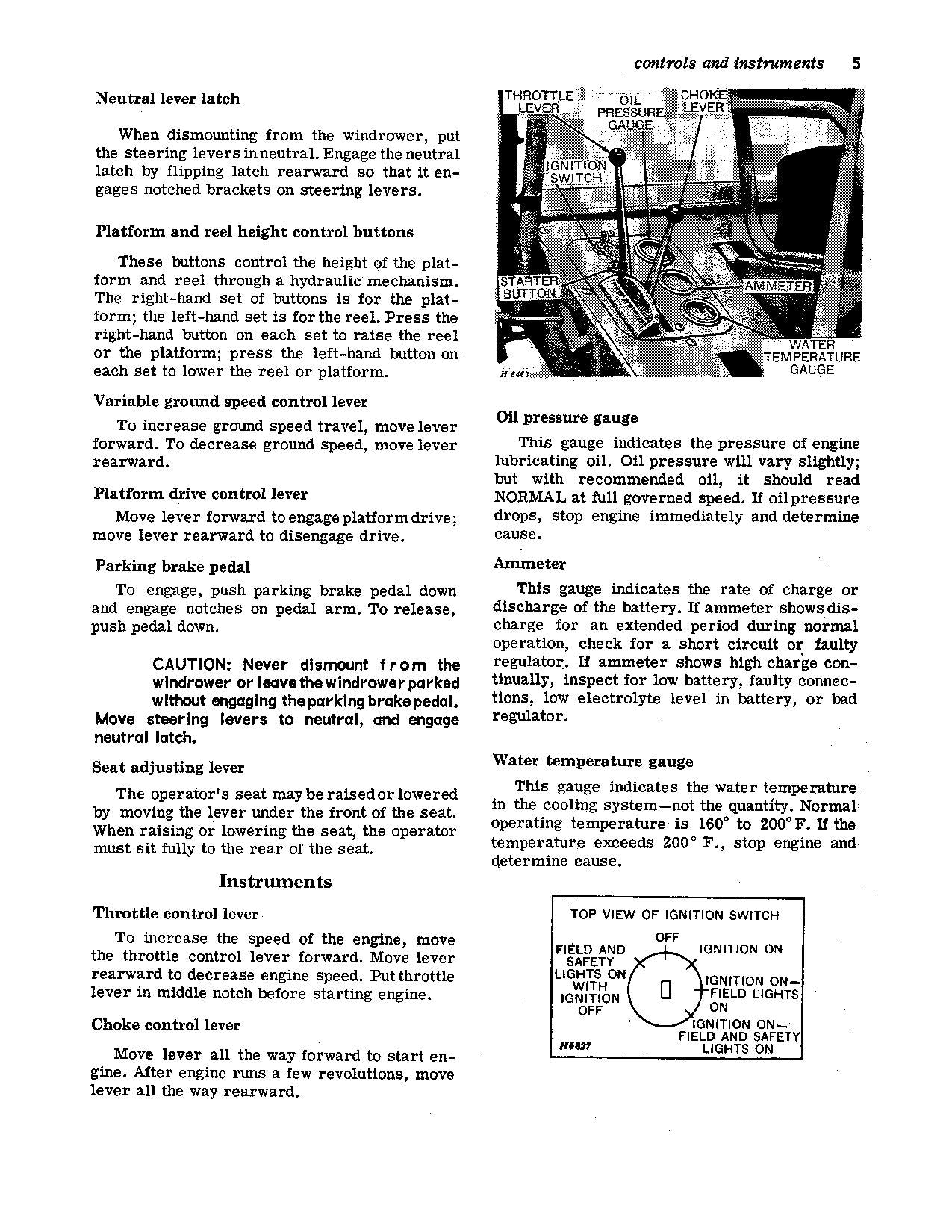 JOHN DEERE 215A WINDROWER OPERATORS MANUAL