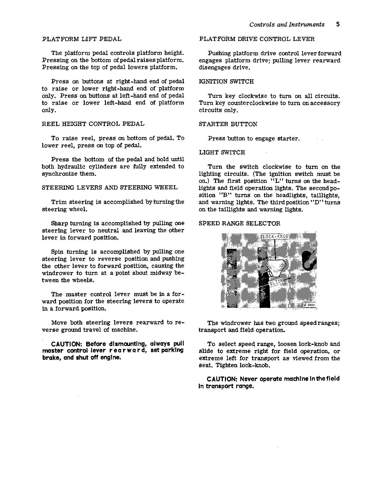 JOHN DEERE 880 WINDROWER OPERATORS MANUAL #1