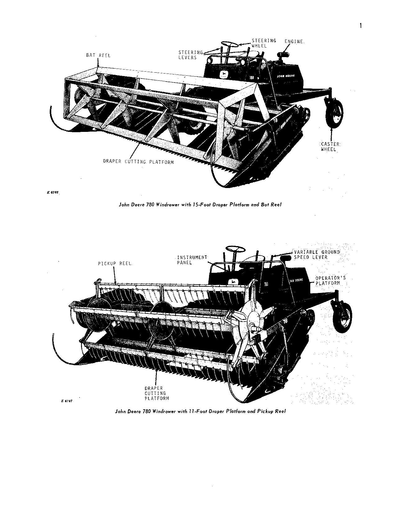 JOHN DEERE 780 WINDROWER OPERATORS MANUAL #1