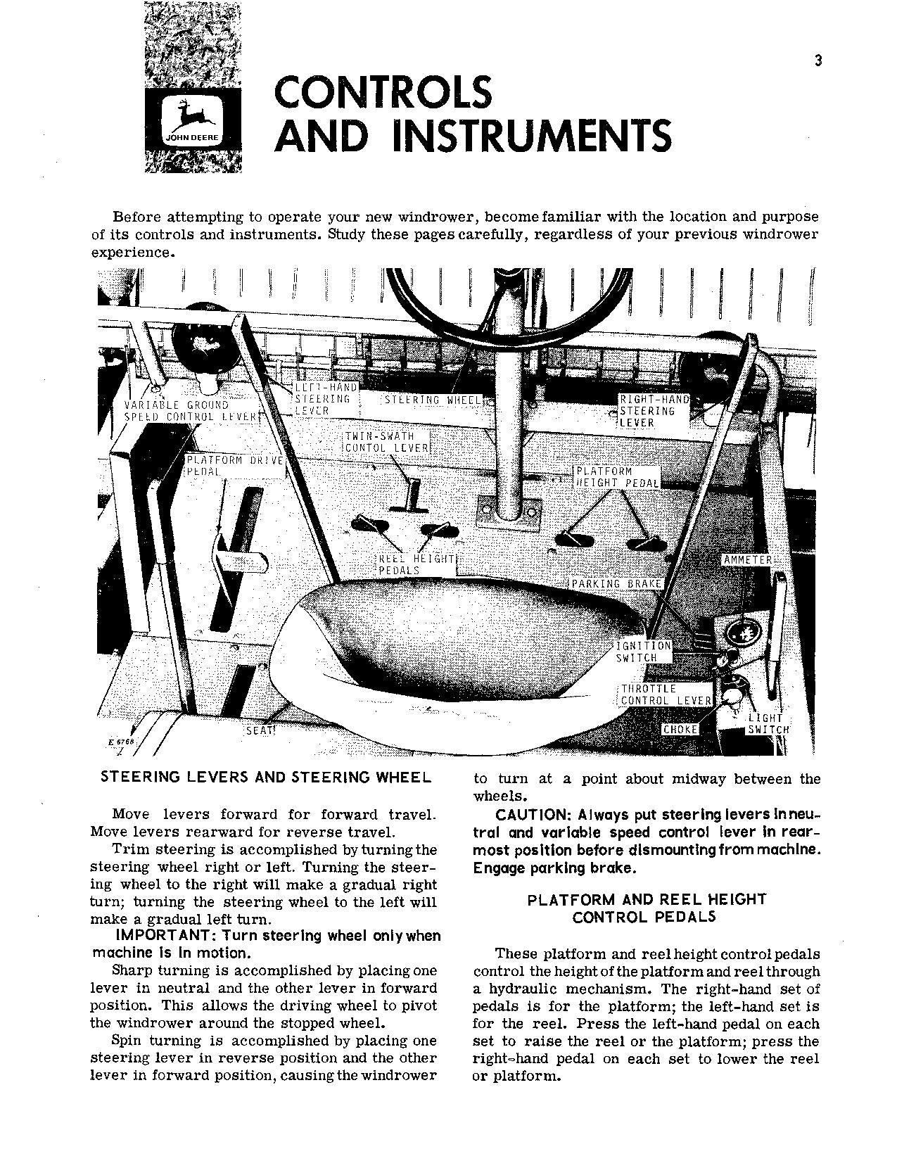 JOHN DEERE 780 WINDROWER OPERATORS MANUAL #1