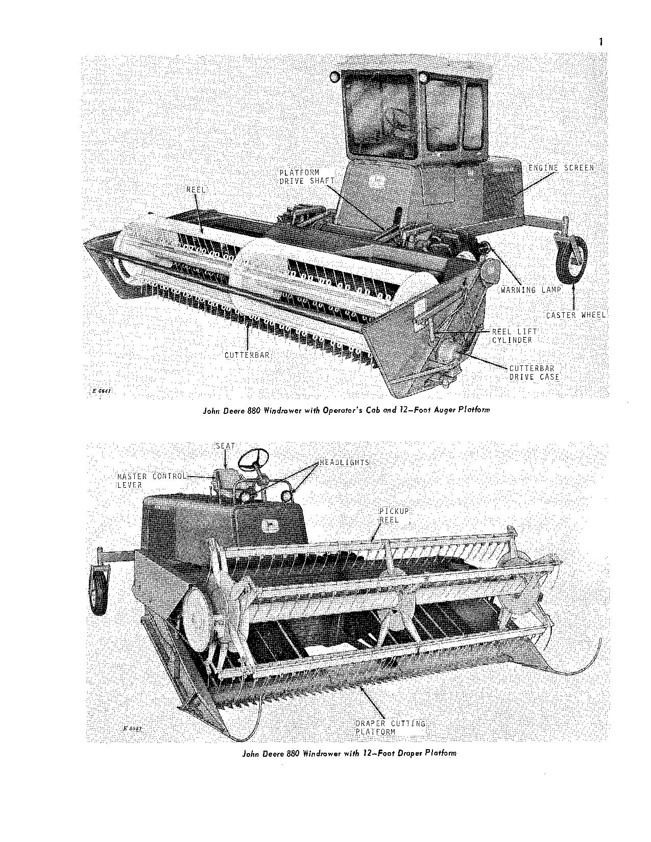 JOHN DEERE 880 WINDROWER OPERATORS MANUAL #2