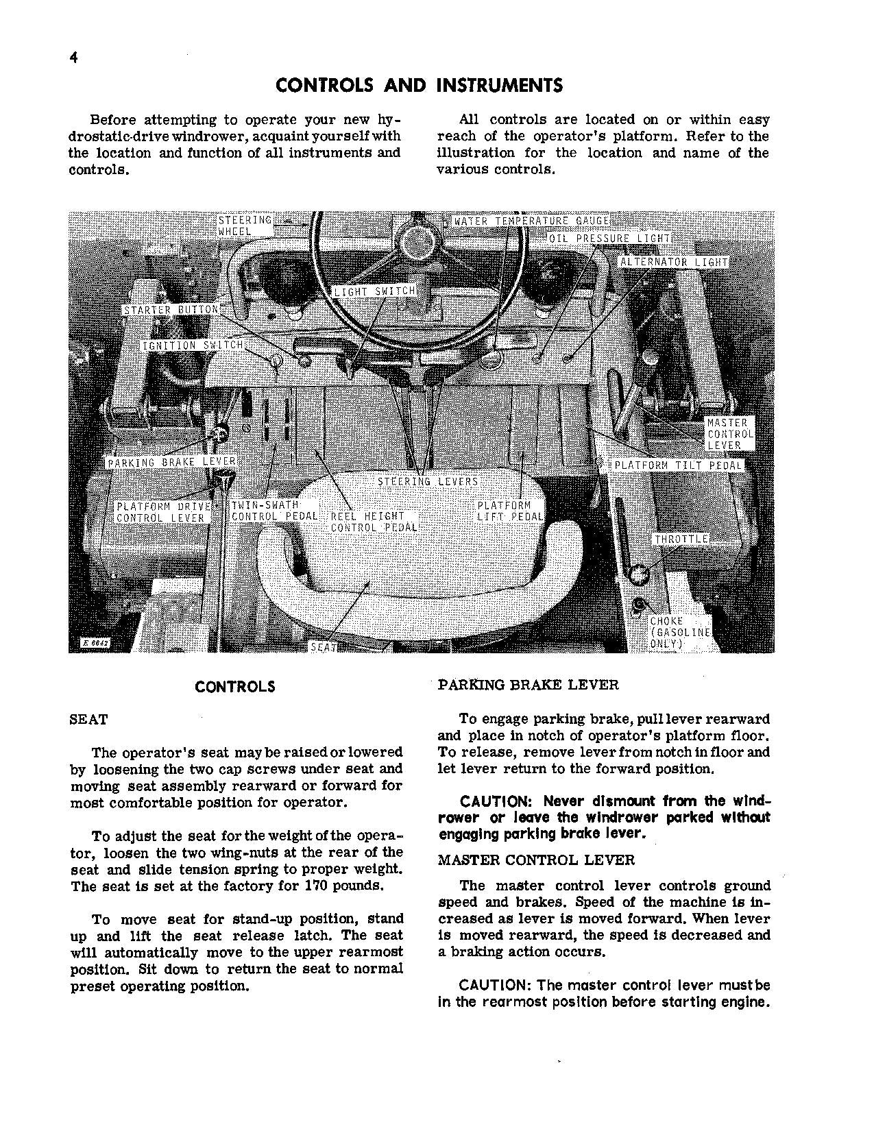 JOHN DEERE 880 WINDROWER OPERATORS MANUAL #2