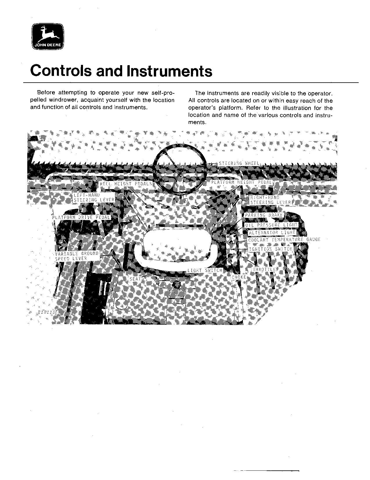 JOHN DEERE 800 WINDROWER OPERATORS MANUAL #1