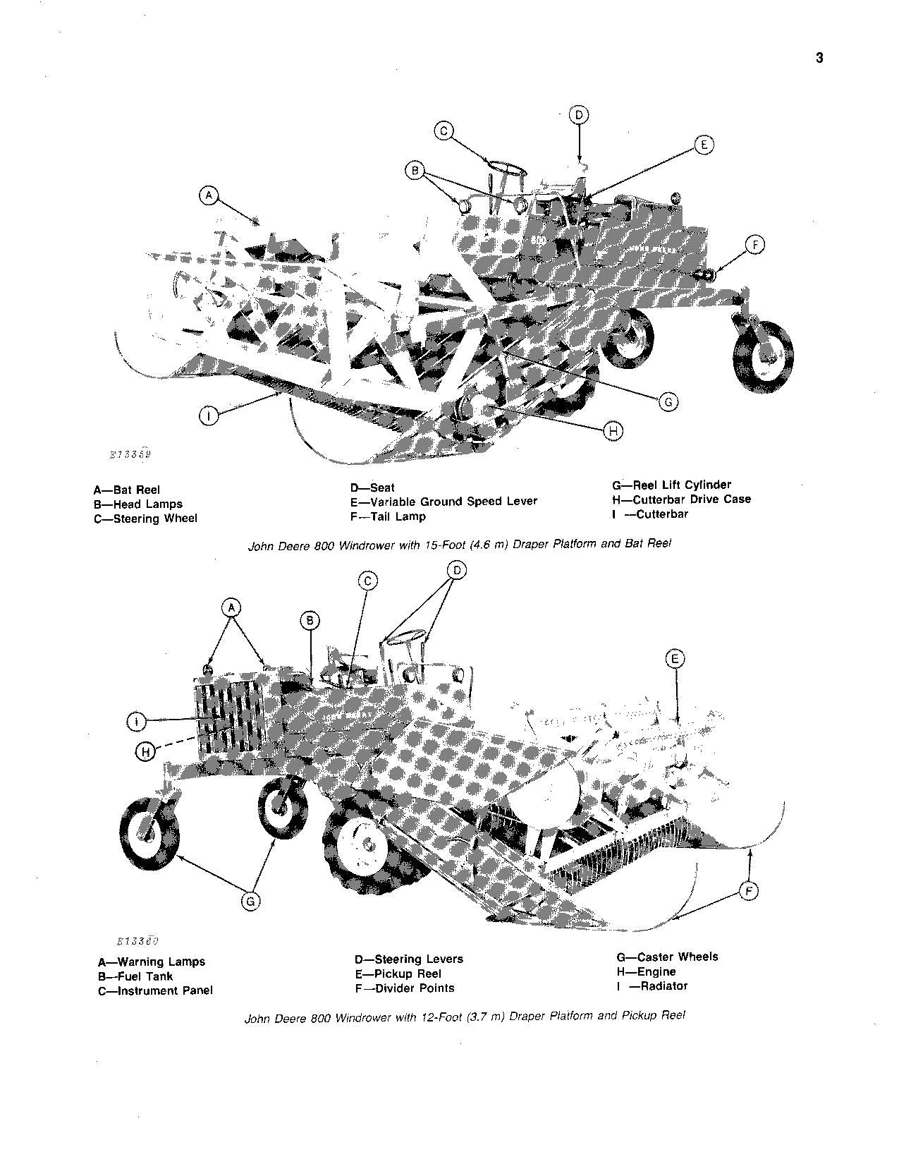 JOHN DEERE 800 WINDROWER OPERATORS MANUAL #1