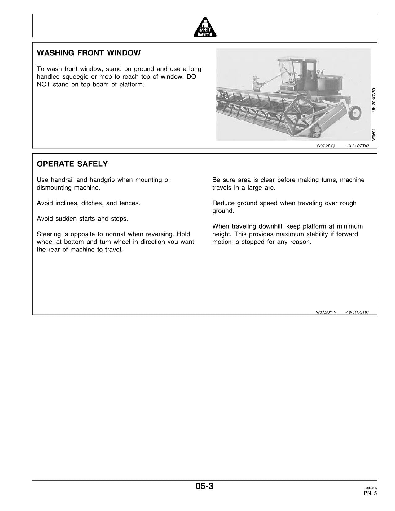 JOHN DEERE 2360 WINDROWER OPERATORS MANUAL #1