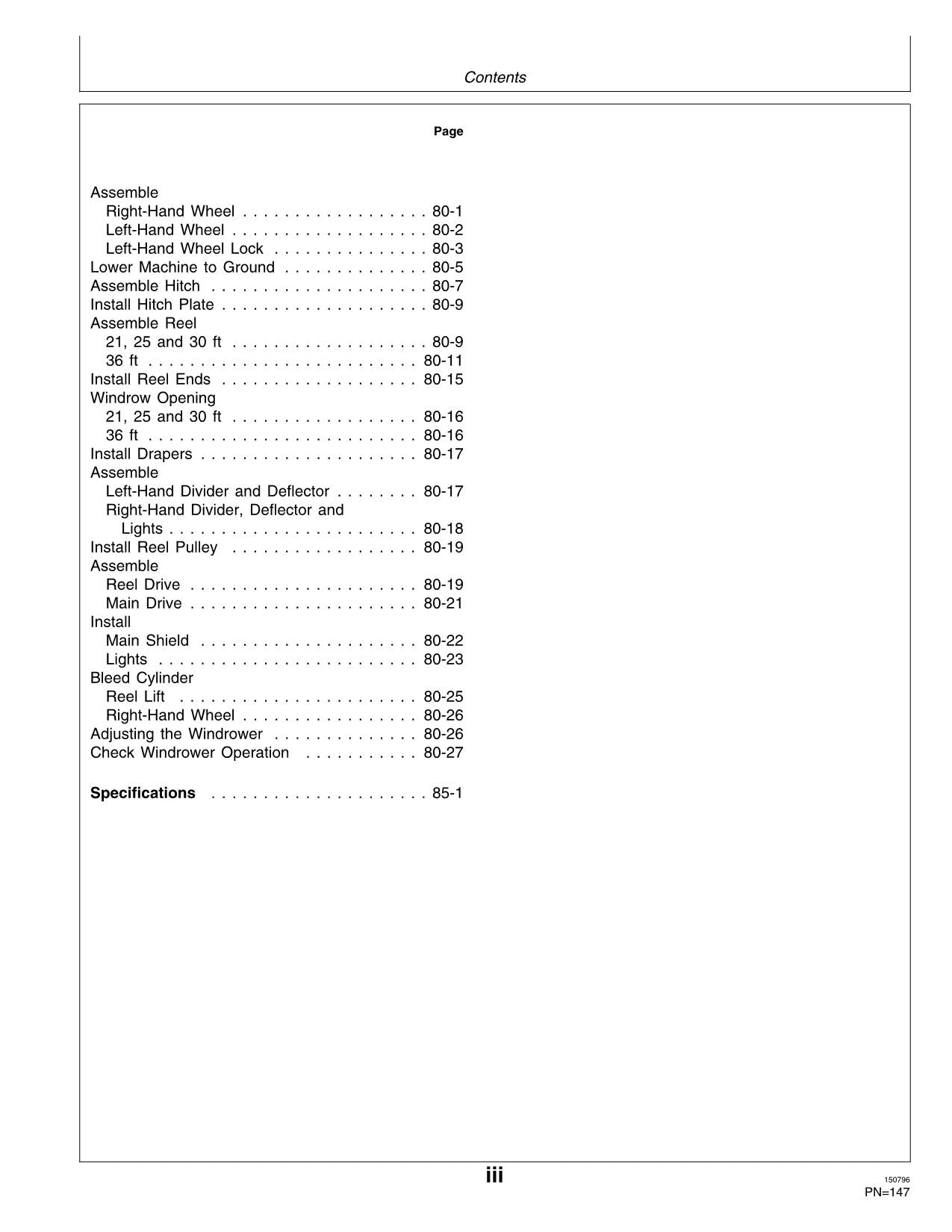 JOHN DEERE 590 WINDROWER OPERATORS MANUAL