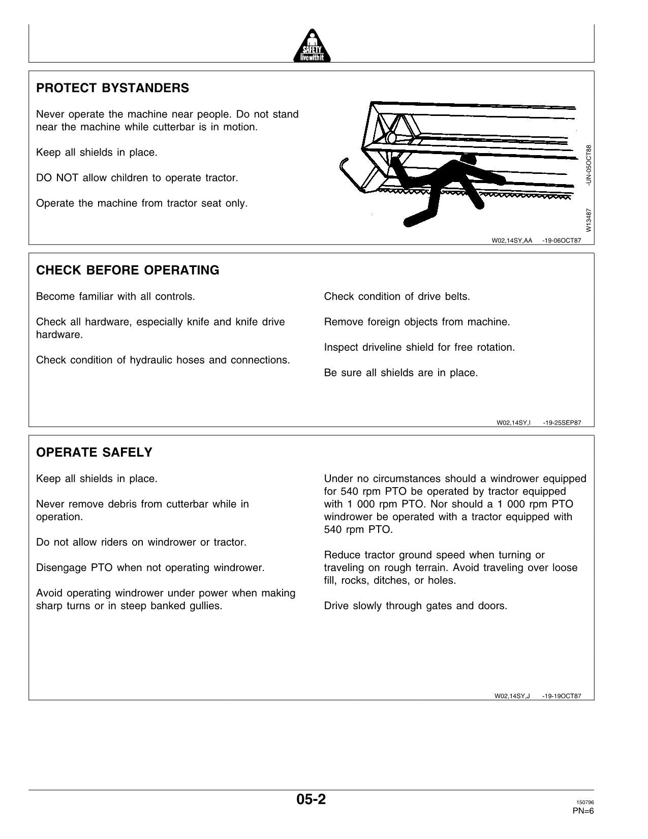 JOHN DEERE 590 WINDROWER OPERATORS MANUAL