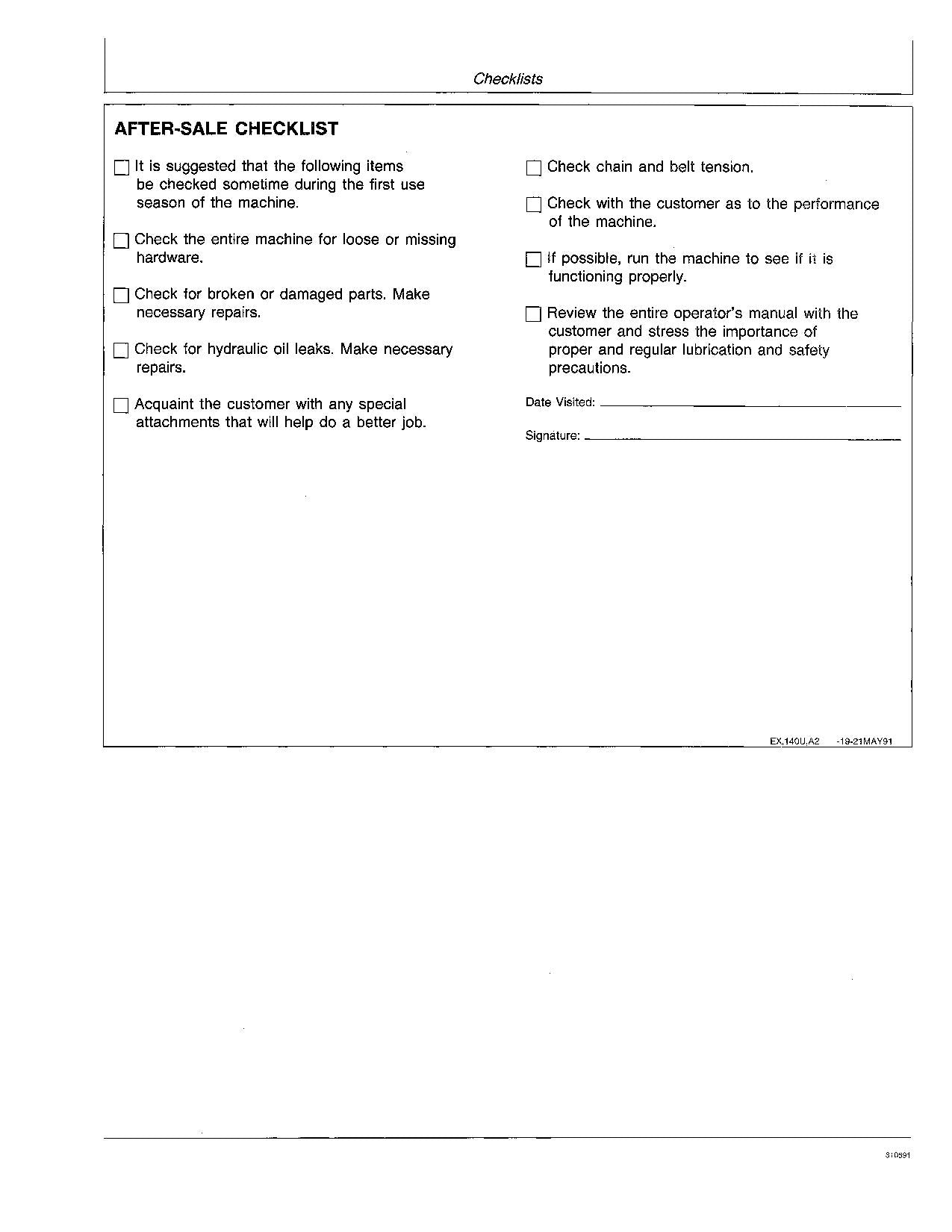 JOHN DEERE 140 WINDROWER OPERATORS MANUAL