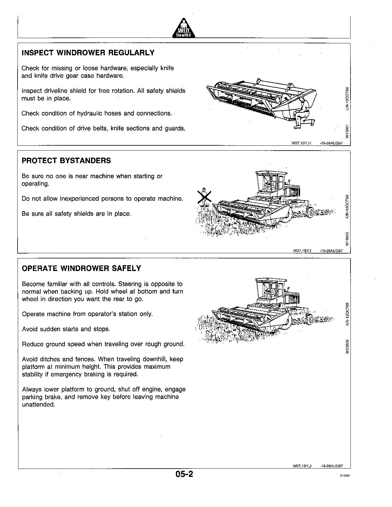 JOHN DEERE 140 WINDROWER OPERATORS MANUAL