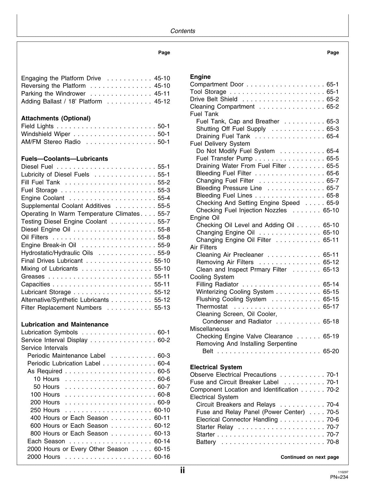 JOHN DEERE 4890 WINDROWER OPERATORS MANUAL #1