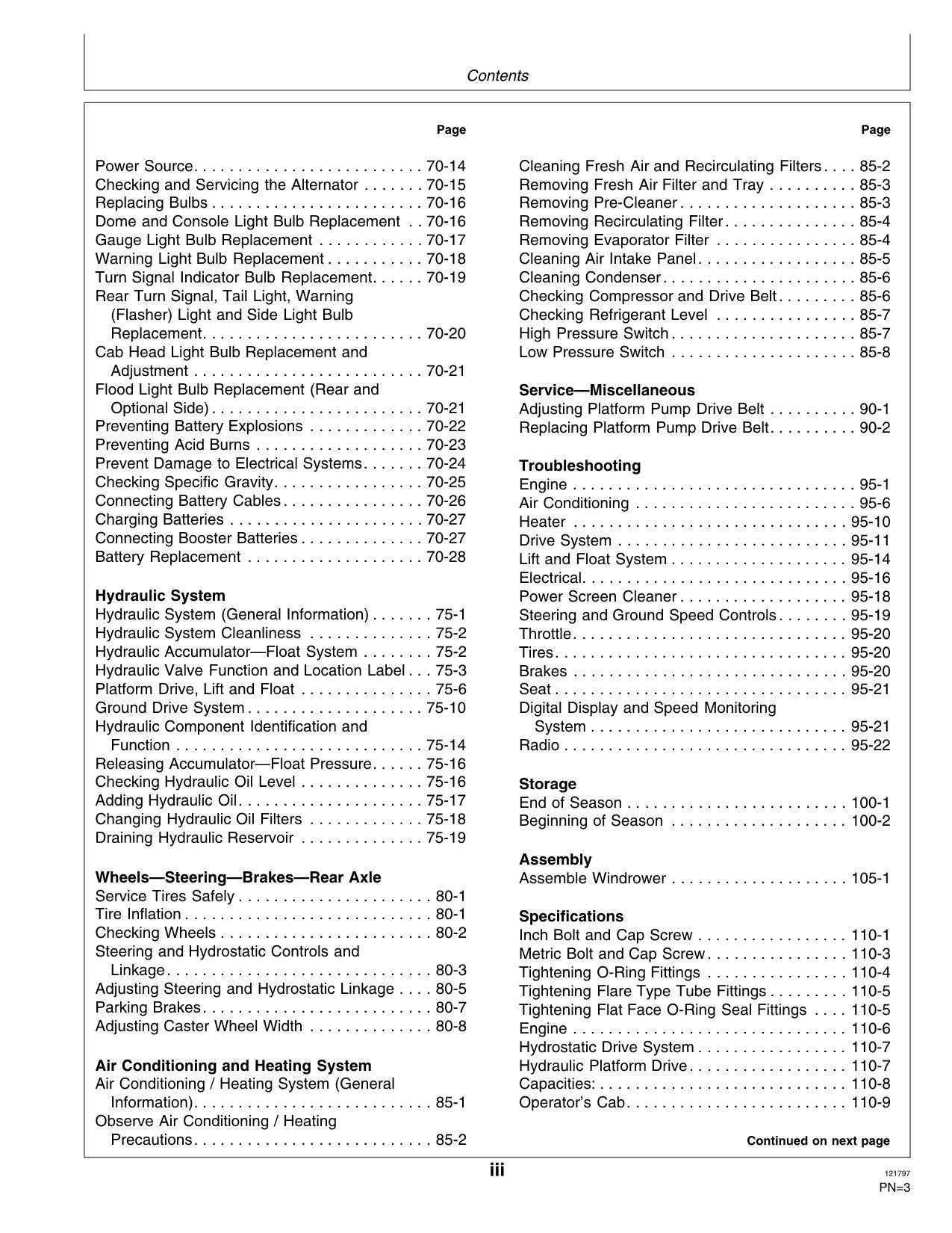 JOHN DEERE 4890 WINDROWER OPERATORS MANUAL #2