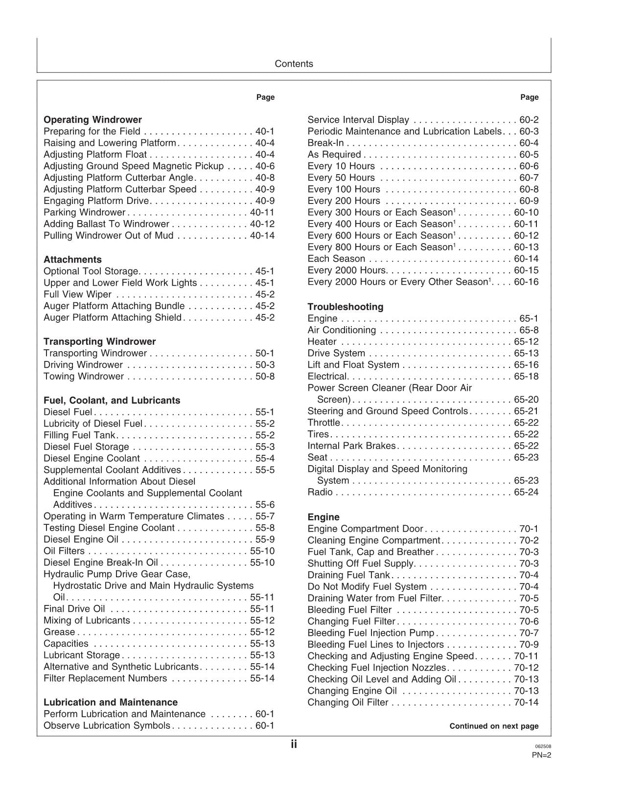 JOHN DEERE 4995 WINDROWER OPERATORS MANUAL #7