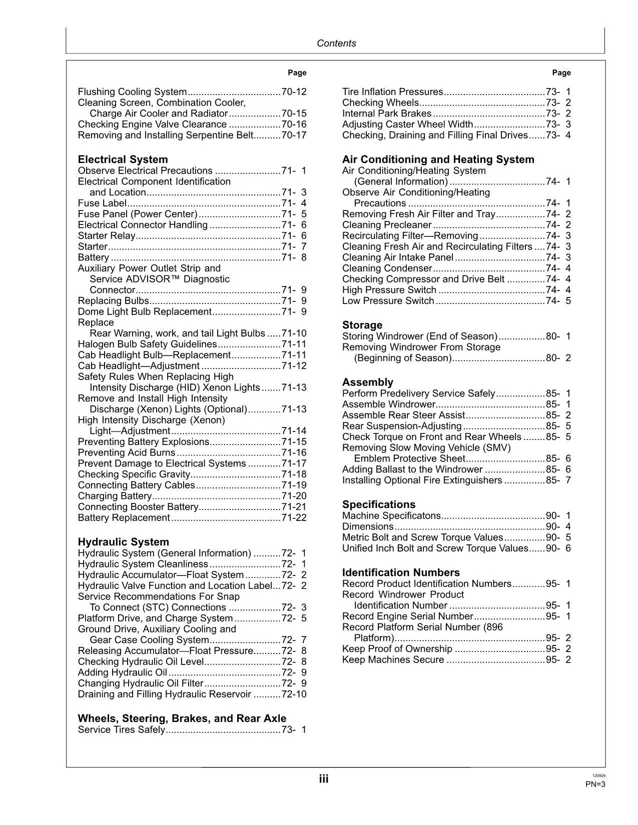 JOHN DEERE A400 WINDROWER OPERATORS MANUAL #2