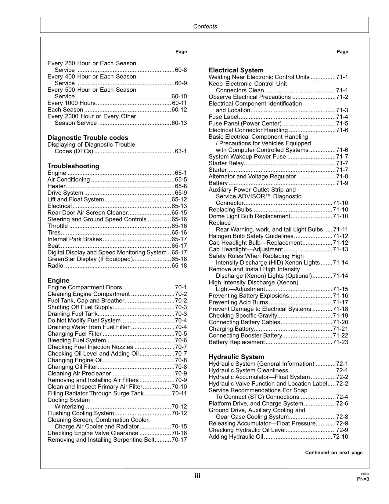 JOHN DEERE A400 WINDROWER OPERATORS MANUAL #3