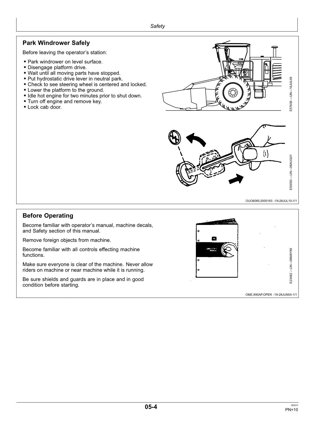 JOHN DEERE R450 WINDROWER-BEDIENUNGSANLEITUNG #3