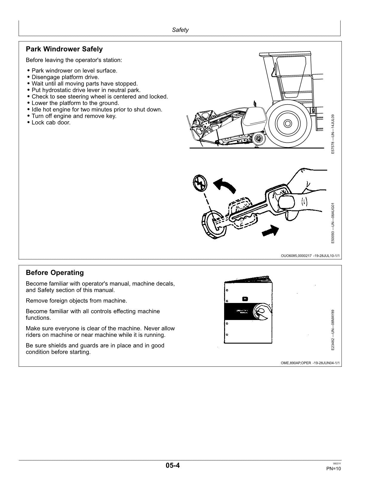 JOHN DEERE D450 WINDROWER OPERATORS MANUAL #3