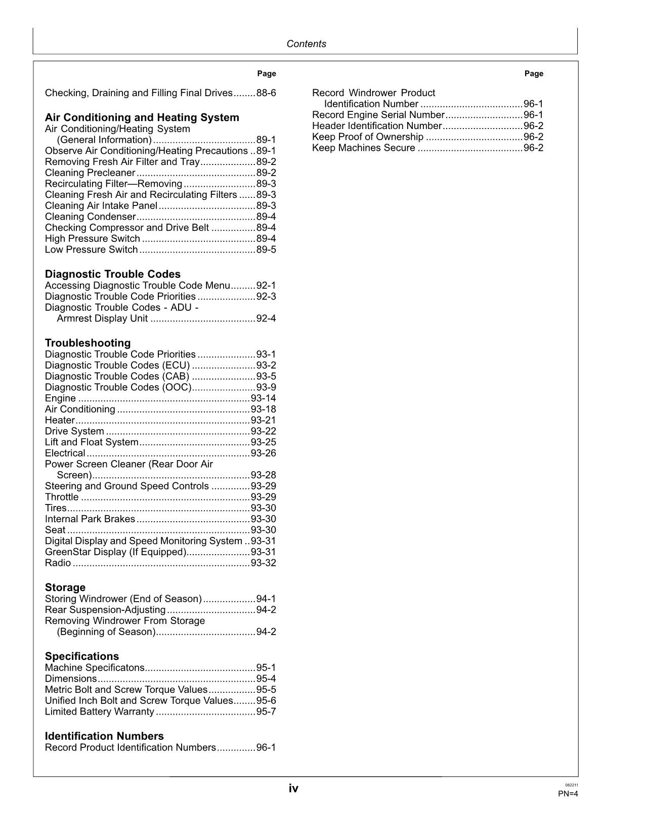 JOHN DEERE D450 WINDROWER OPERATORS MANUAL #3