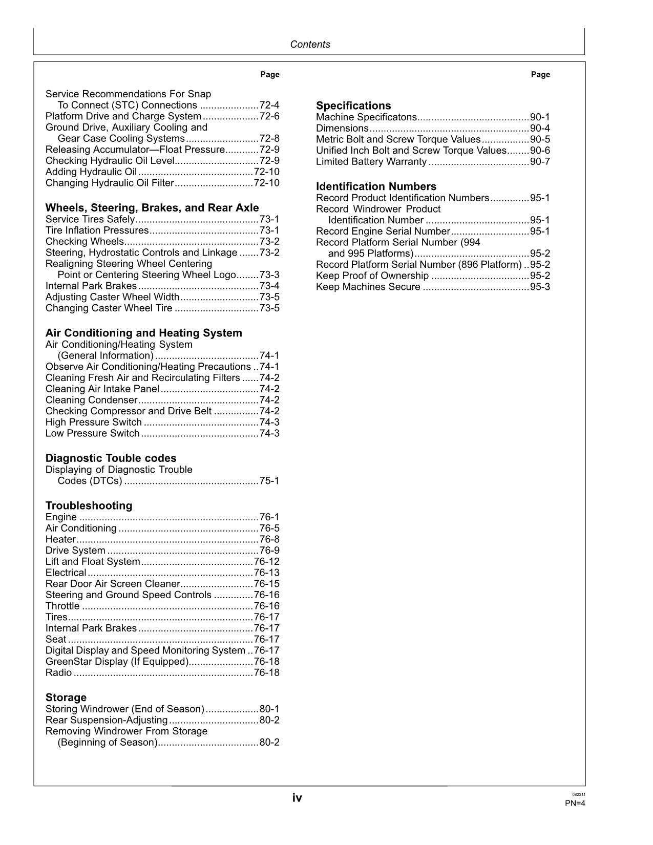 JOHN DEERE R450 WINDROWER OPERATORS MANUAL #5