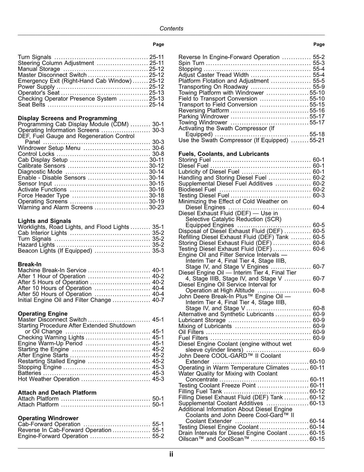 JOHN DEERE W155 WINDROWER OPERATORS MANUAL #1