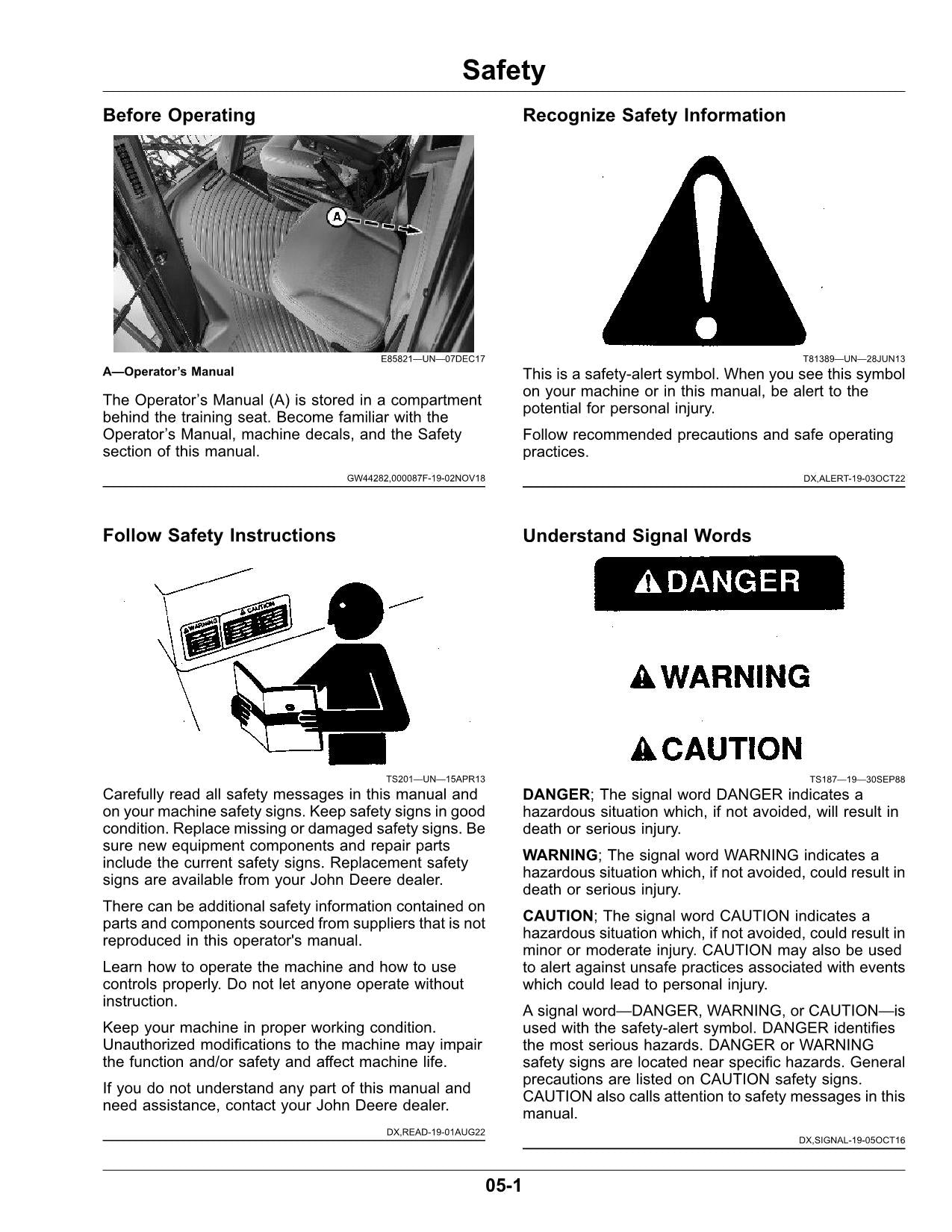 JOHN DEERE W170 WINDROWER OPERATORS MANUAL #2