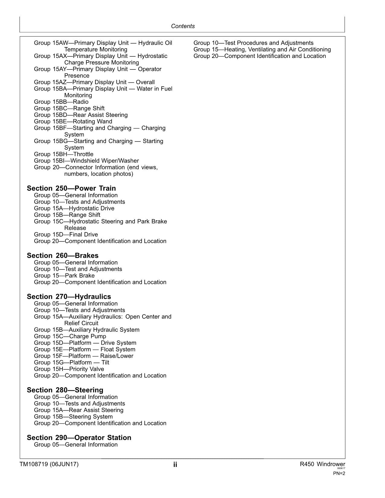 JOHN DEERE R450 WINDROWER DIAGNOSTIC SERVICE MANUAL