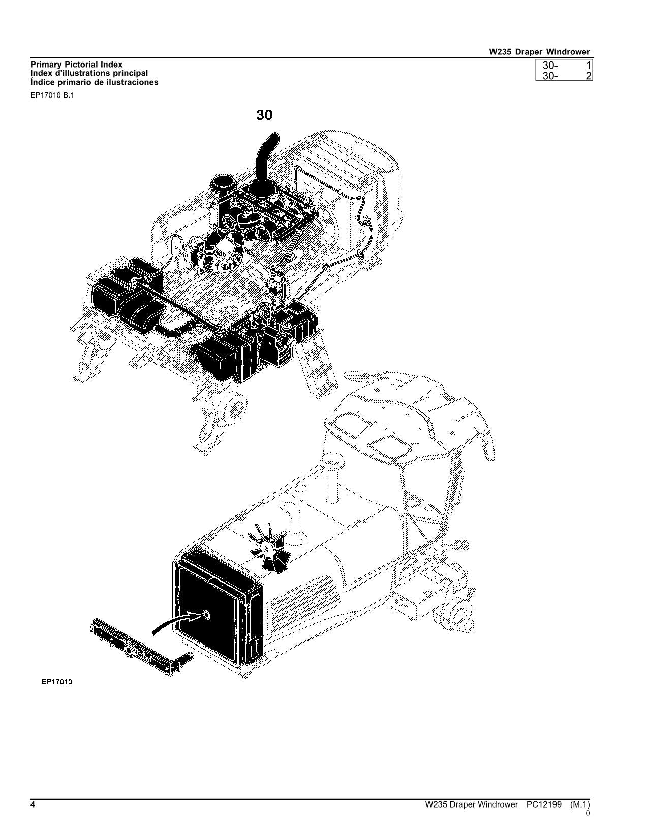 JOHN DEERE W235 WINDROWER-ERSATZTEILKATALOGHANDBUCH #1