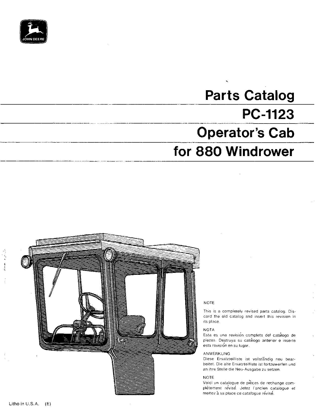 MANUEL DU CATALOGUE DES PIÈCES DÉTACHÉES DE L'ANDAINEUSE JOHN DEERE 880 #2