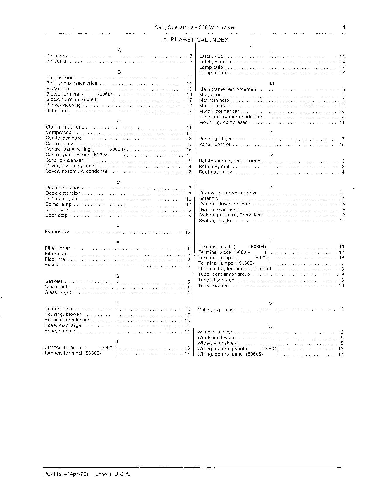 MANUEL DU CATALOGUE DES PIÈCES DÉTACHÉES DE L'ANDAINEUSE JOHN DEERE 880 #2