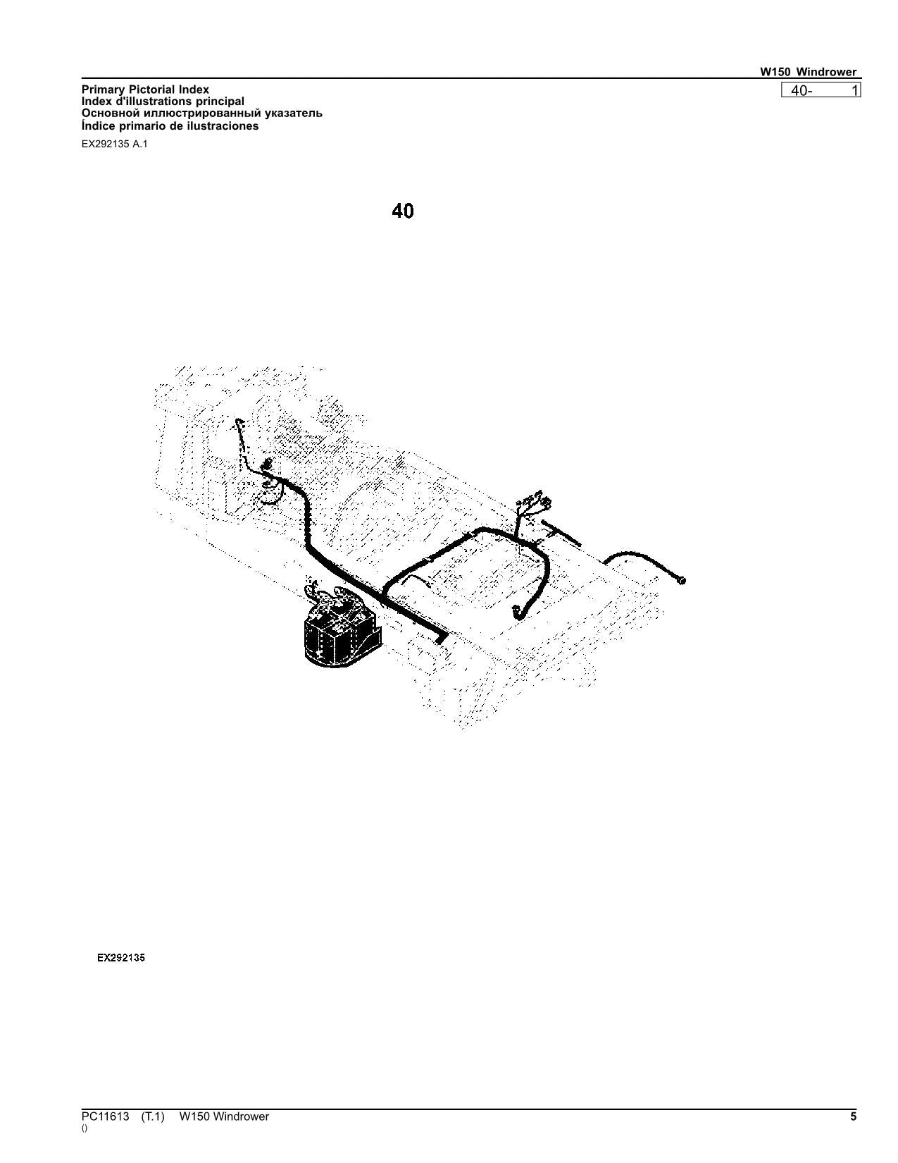 MANUEL DU CATALOGUE DES PIÈCES DÉTACHÉES DE L'ANDAINEUSE JOHN DEERE W150