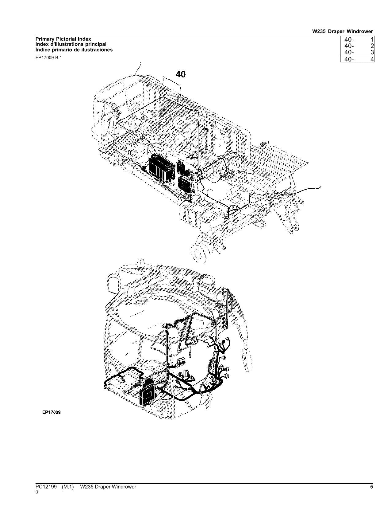 JOHN DEERE 290 WINDROWER ERSATZTEILKATALOGHANDBUCH