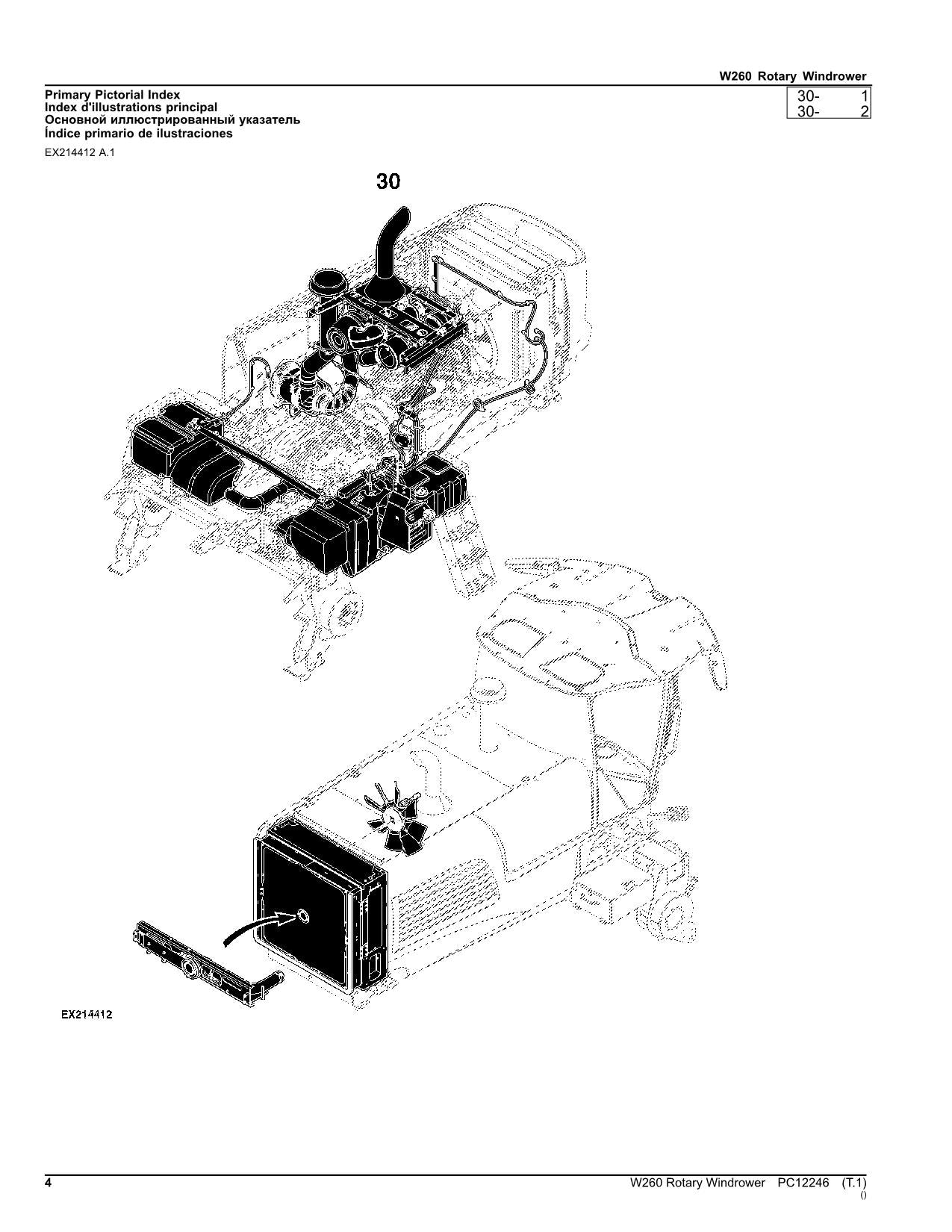 MANUEL DU CATALOGUE DES PIÈCES DÉTACHÉES DE L'ANDAINEUSE JOHN DEERE W260